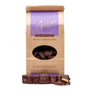 Asher's Dark Chocolate Covered Mini Graham Crackers Bag 6oz 6ct